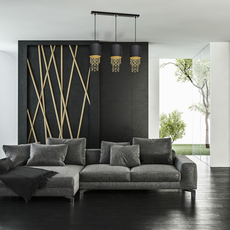 Milagro - Lampa wisząca ALMERIA BLACK/GOLD 3xE27