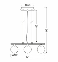 Candellux - Raisa Lampa Wisząca Chromowy 3X40W G9 Klosz Biały