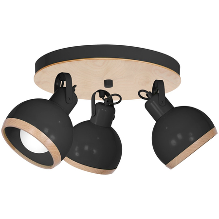 Milagro - Lampa sufitowa OVAL BLACK 3xE27