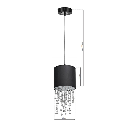 Milagro - Lampa wisząca ALMERIA BLACK/CHROME 1xE27