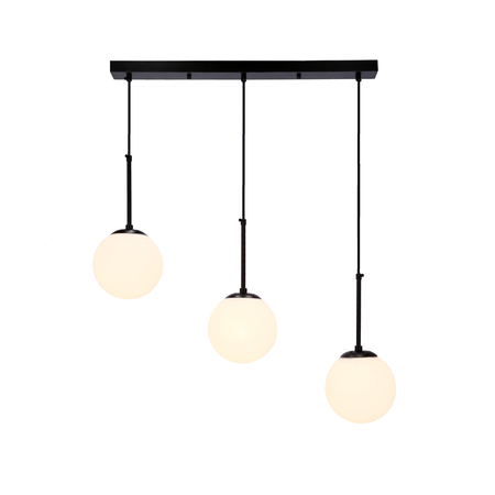 Pompei lampa wisząca czarny 3x40w e27 klosz biały