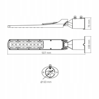Lampa Uliczna Videx 50W 5000 Lumenów Zasilanie Sieciowe Barwa 5000K IP65 VL-SLE18-0505