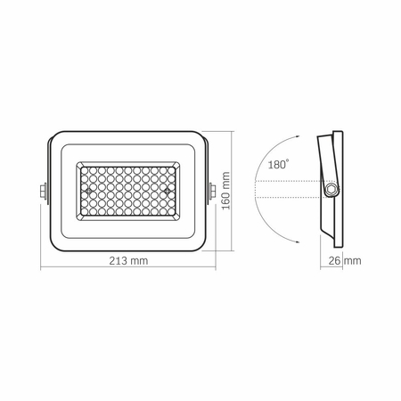 Naświetlacz LED biały halogen 5000K 4500lm 50W VLE-F2e-505W