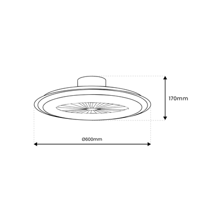 Milagro - Plafoniera LED ZONDA BLACK 48W z wentylatorem