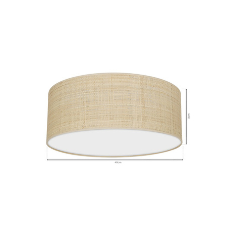 Milagro - Lampa sufitowa MARSHALL WHITE / RATTAN 2xE27 Ø40cm