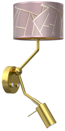 Milagro - Kinkiet ZIGGY PINK Gold/Pink 1xE27 + 1x mini GU10