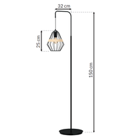 Lampa stojąca CLIFF BLACK 1xE27