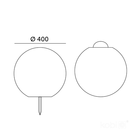 Lampa ogrodowa Solar LED GARDEN BALL 40cm 3000K+RGB Kobi