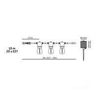 Girlanda Solar LED STARLIGHT NEO 10m 20x0,042W E27 LED2B