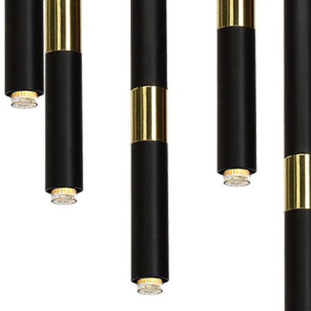 Milagro - Lampa wisząca MONZA BLACK/GOLD 11xG9 8W