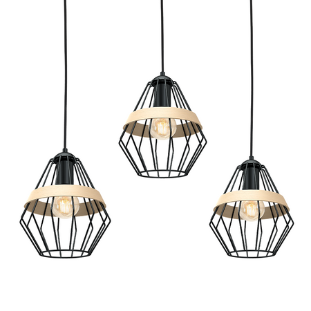 Milagro - Lampa wisząca CLIFF BLACK 3xE27