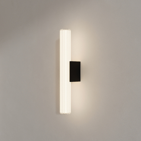 Kinkiet Ścienny Linea 45cm Czarny Klosz Szklany LED 8W Barwa CCT Klasa IP44