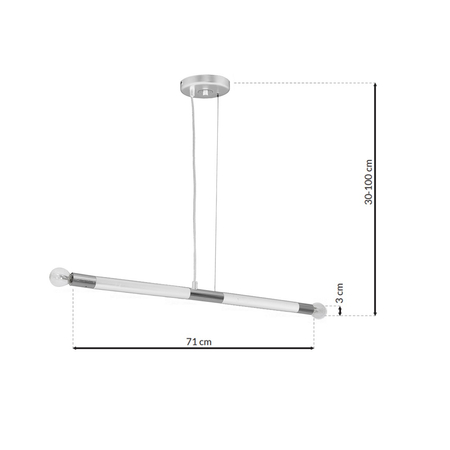 Milagro - Lampa wisząca BASTONE WHITE / CHROME 2xE14