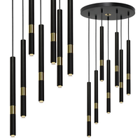 Milagro - Lampa wisząca MONZA BLACK/GOLD 7xG9 8W