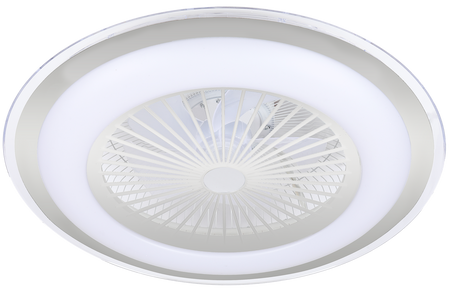 Milagro - Plafoniera LED ZONDA SILVER 48W z wentylatorem