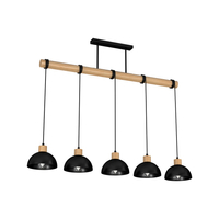 Milagro - Lampa wisząca ERIK Black/Wood 5xE27