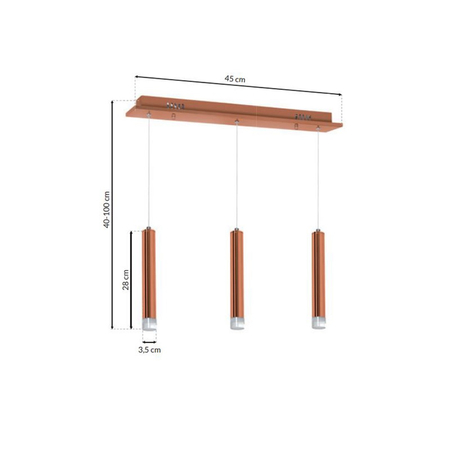 Milagro - LAMPA WISZĄCA COPPER 15W LED