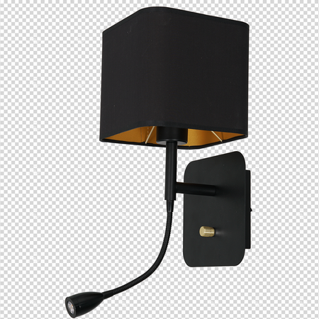 Milagro - Kinkiet NAPOLI BLACK/GOLD 1xE27 + 1W LED