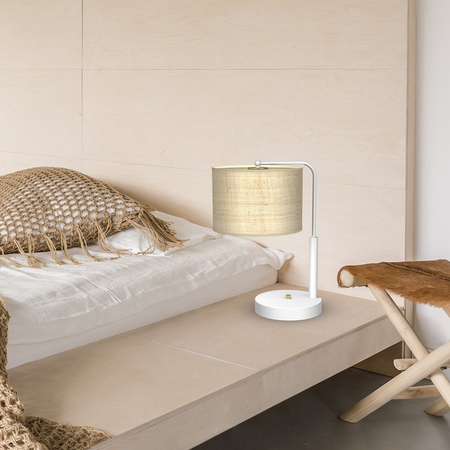 Milagro - Lampa gabinetowa MARSHALL WHITE / RATTAN 1xE27