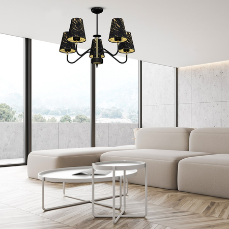 Milagro - Lampa wisząca HERMES Black/Gold 5xE27