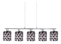 ROYAL LAMPA WISZĄCA 5X40W G9 CHROM+KRYSZTAŁKI CZARNE