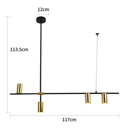 Lampa wisząca Arizona czarno - złota 4xGU10