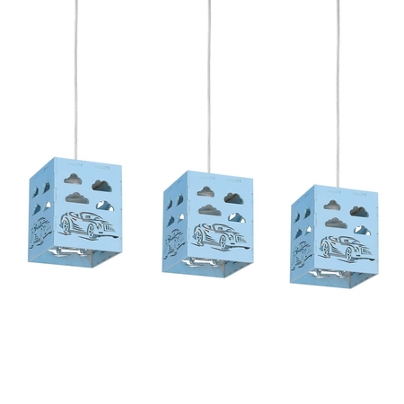 Milagro - Lampa wisząca RALLY BLUE 3xE27 60W