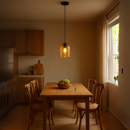 Lampa wisząca Elaris bursztynowa 1xE27