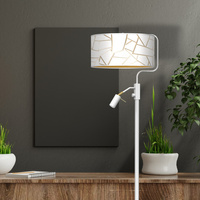 Milagro - Lampa podłogowa ZIGGY WHITE White/Gold 1xE27 +        1x mini GU10