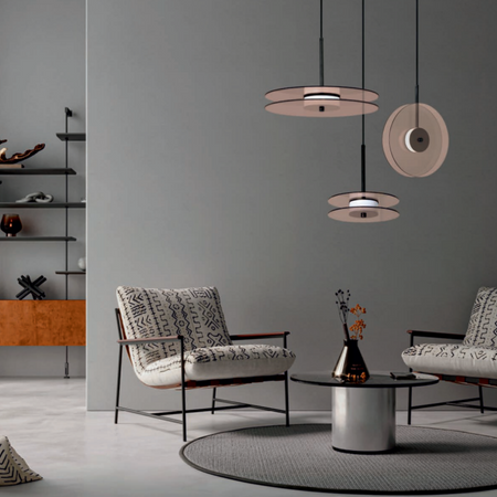 Wisząca lampa duża Casy dymna LED CCT