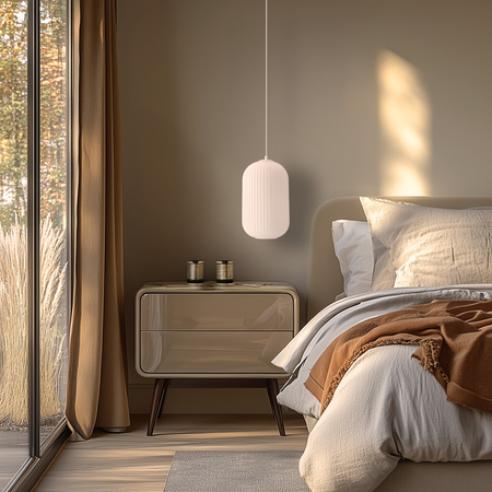 CRESTO lampa wisząca biały 1x40W E27 klosz biały