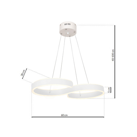 Milagro - Lampa wisząca INFINITY WHITE 60W LED