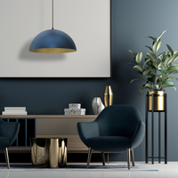 Milagro - Lampa wisząca BETA NAVY BLUE/GOLD 1xE27 45cm