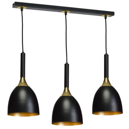 Milagro - Lampa wisząca CLARK BLACK/GOLD 3xE27