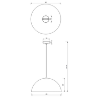 Milagro - Lampa wisząca BETA BLACK/WHITE 1xE27 45cm