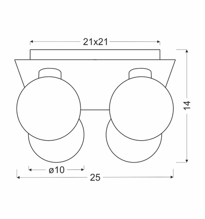 Candellux - Oden Lampa Sufitowa Chromowy 4X40W G9 Klosz Biały