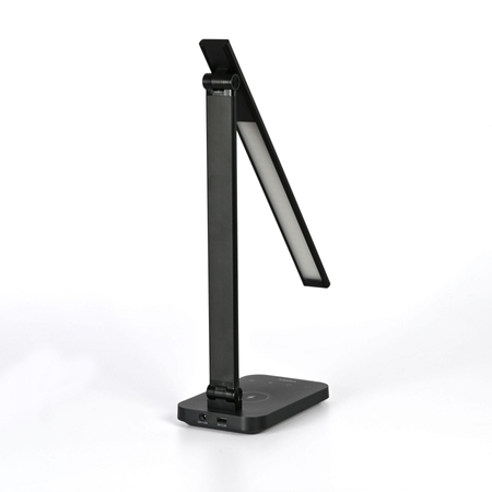 Lampka biurkowa czarna LED 18W z bezprzewodowym ładowaniem 1800-6500K 500lm