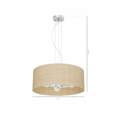 Lampa wisząca MARSHALL WHITE / RATTAN 3xE27