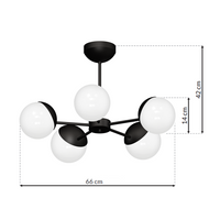 Milagro - Żyrandol SFERA BLACK 5xE14