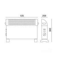 Grzejnik konwektorowy SONDO 2000W TURBO czarny Kobi Windstar