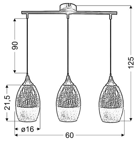 Candellux - Celia Lampa Wisząca 3X60W E27 Srebrny