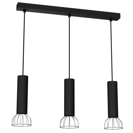 Milagro - Lampa Wisząca DANTE BLACK/SILVER 3x mini GU10