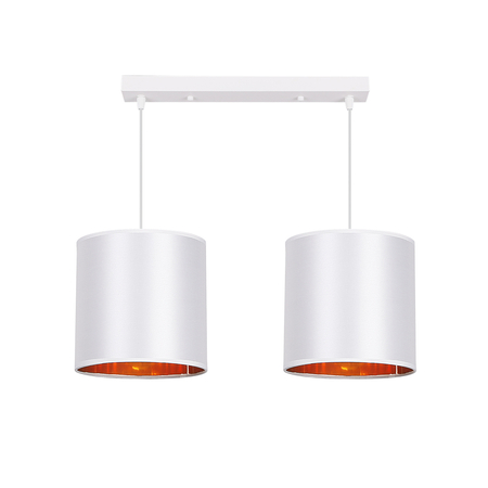 Atlanta lampa wisząca biały 2x40w e27 abażur biały
