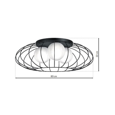 Milagro - Lampa Sufitowa KRONOS BLACK 3xE14