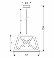 Origami lampa wisząca czarny 1x40w e27 klosz czarny