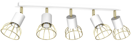 Milagro - Lampa sufitowa DANTE White/Gold 5x mini GU10