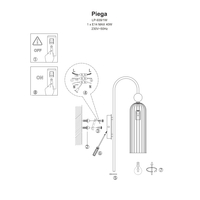 Lampa wisząca Piega 1 biała 1xE14