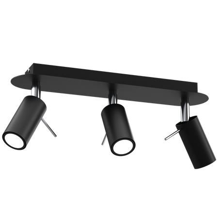 Milagro - Lampa sufitowa PRESTON BLACK/CHROME 3x mini GU10