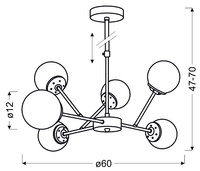 Candellux - Best Lampa Wisząca 6X40W E14 Chrom+Miedź
