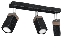 Milagro - Lampa sufitowa SOLO SAWN BLACK / PATINATED WOOD 3x mini GU10